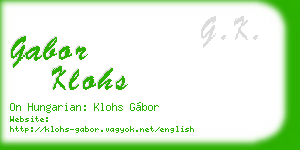 gabor klohs business card